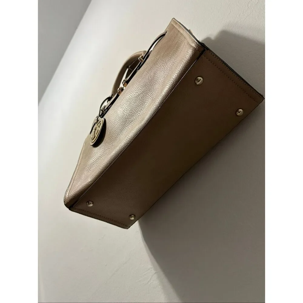 Dasein Tan Structured Satchel Handbag | Business Casual Work Purse